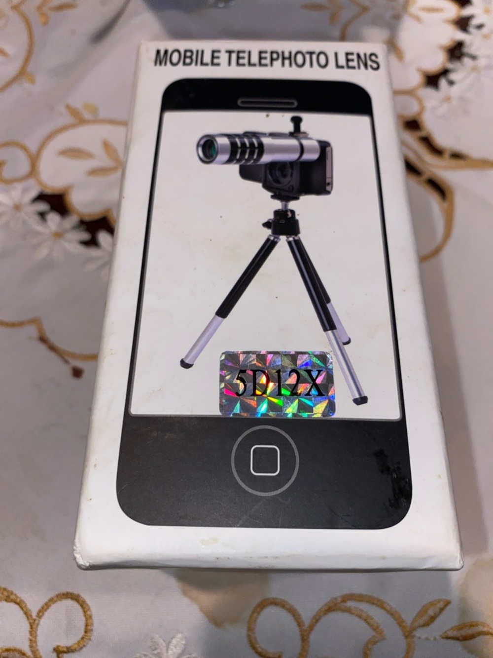 Mobile Telephoto Lens 12x Zoom with Tripod - Silver & Black